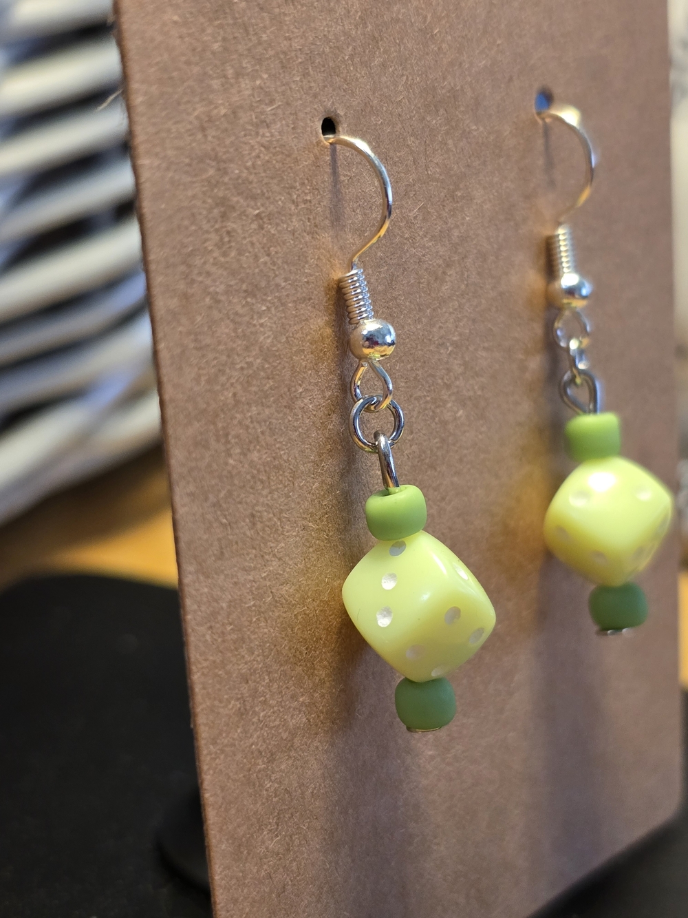 Dice Dangle Earrings Fun Novelty Indie Jewelry Handmade NWT